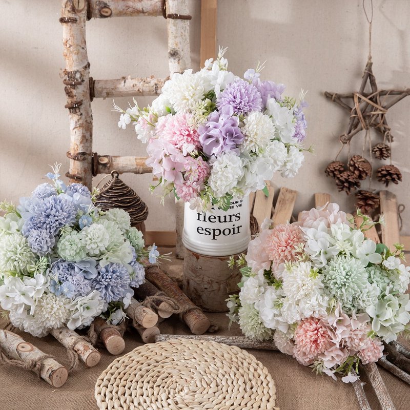 Dandelion hydrangea bouquet small handfuls of imitation flower green plant decorative crafts