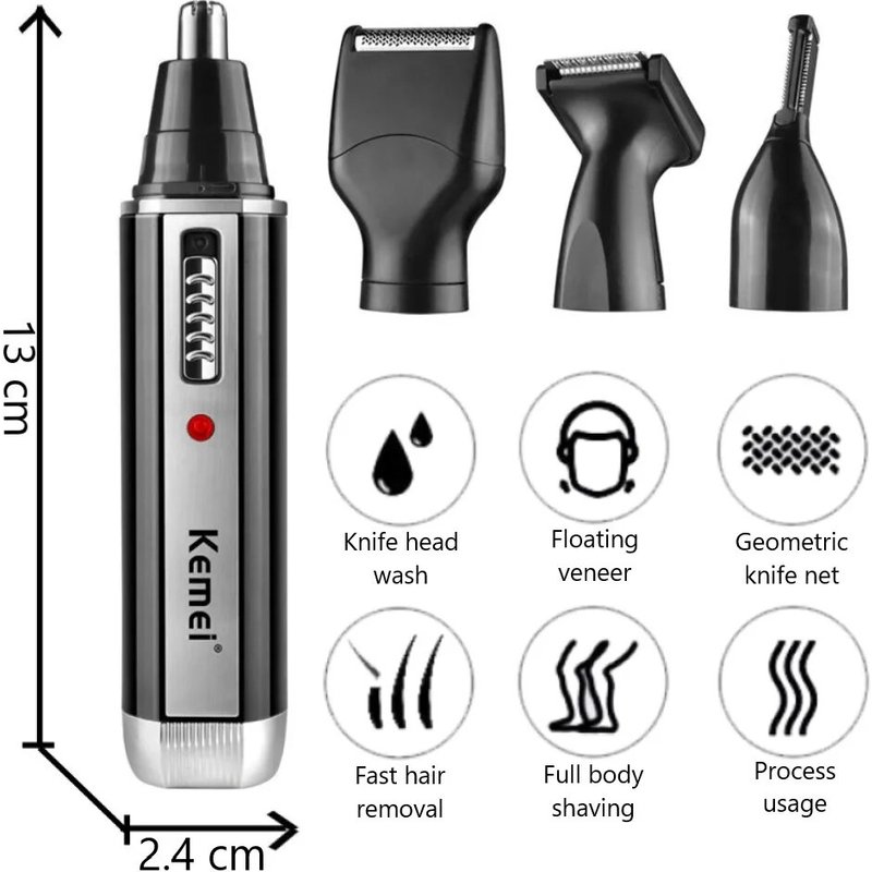 Rechargeable 4in1 Beard Men Eyebrow Trimmer For Nose And Ear Hair Removal Clean hine Eyebrow shaver Mini razor