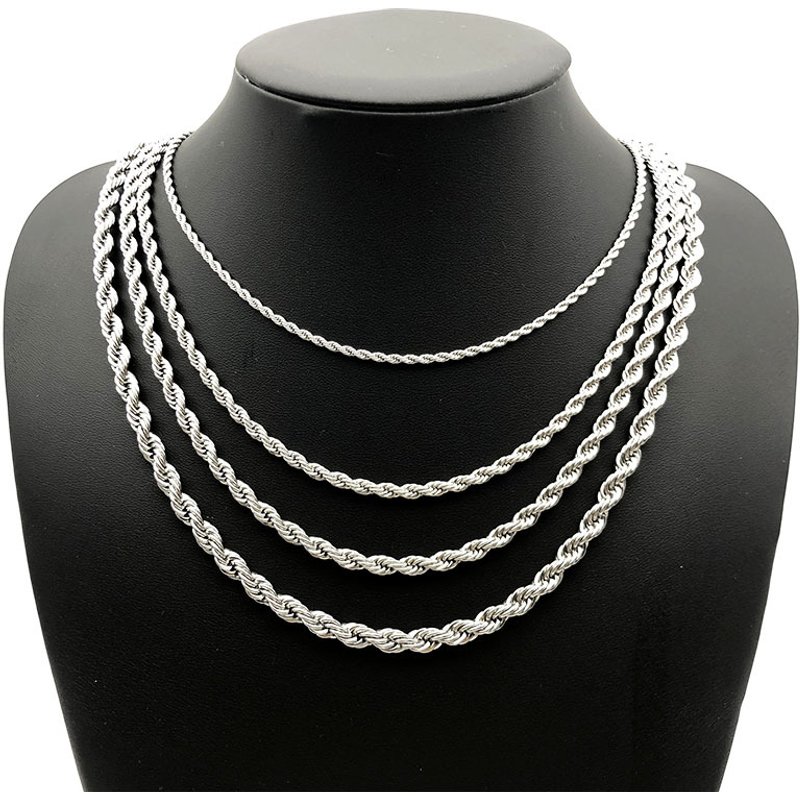 Stainless Fried Dough Twists personality twist rope men and women titanium steel keel necklace jewelry chain