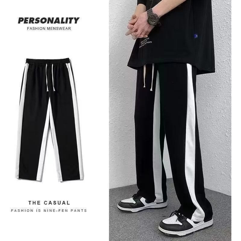 Men's Clothing Casual Pants Men's Loose Large Size Sweatpants Ins Straight Sports Style High Street Trousers
