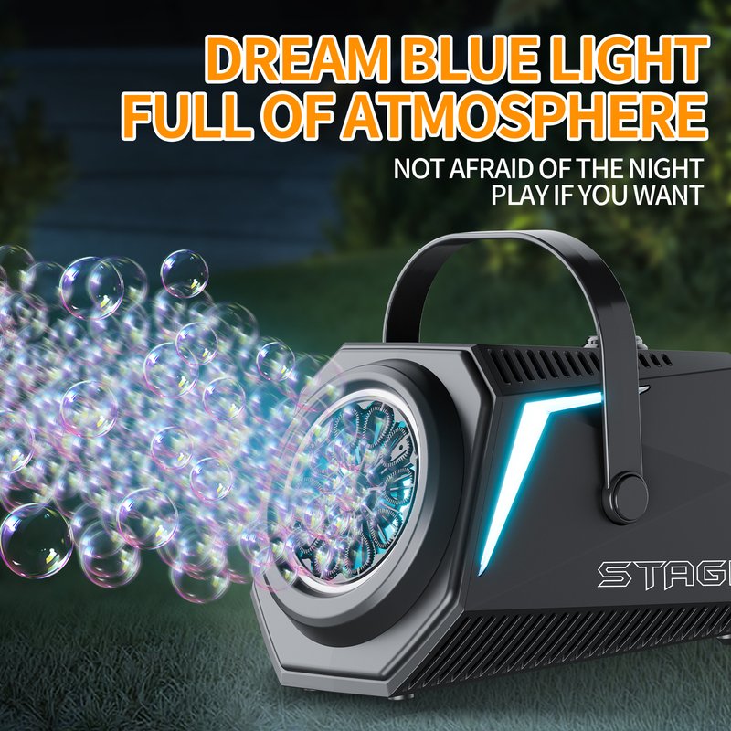 Stage Bubble Machine With LED Lights High Capacity Electric Bubble Blower For Parties Weddings Kids Play