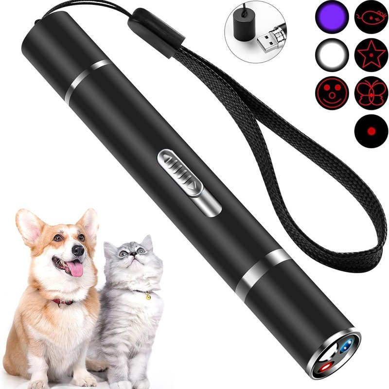 Toy Pointer Teasing Wand Laser Infrared Purple Light USB Rechargeable Pen Electric Pet Cat