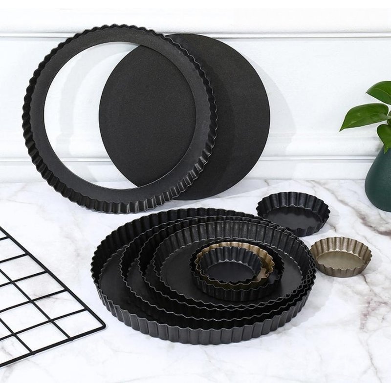 Non-stick Round Tart Pan With Detachable Bottom And Scalloped Edge, Perfect For Baking Fruit Tart, Pizza And Cake