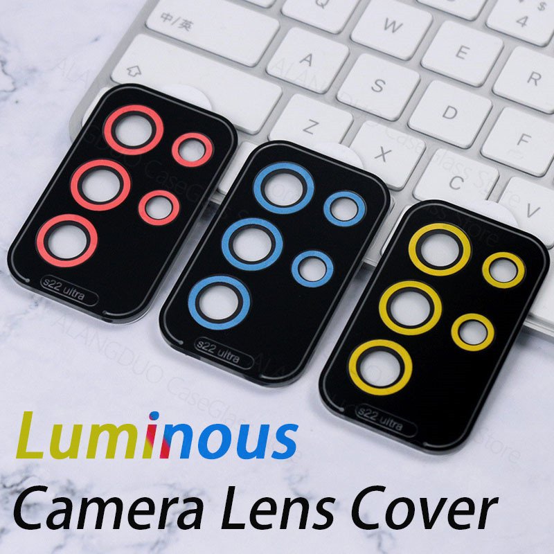 For Samsung Galaxy S22 Ultra Camera Lens Protectors Luminous Camera Ring Glass for Samsung S22Ultra S22 Ultra Protective