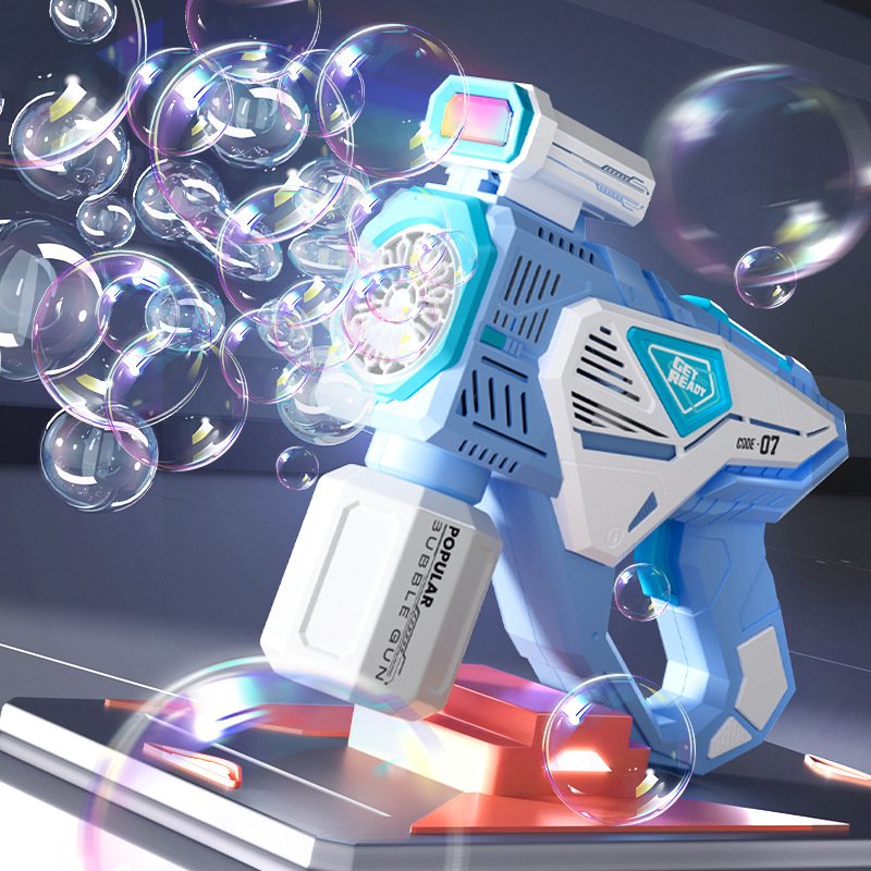 Automatic Bubble Gun With Colorful LED Lights - One-Button Operation Kids Outdoor Toy
