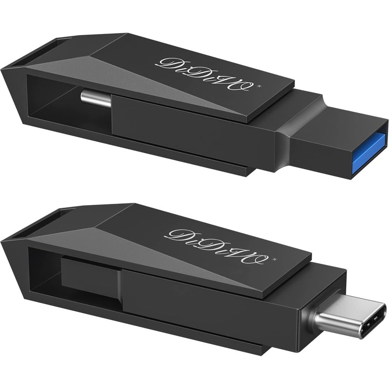 USB Flash Drive 64GB 128GB 256GB 512GB High Speed 2-in-1 USB-C Flash Drive USB 3.0 Thumb Drive Memory Sticks Metal Jump Drive External Storage