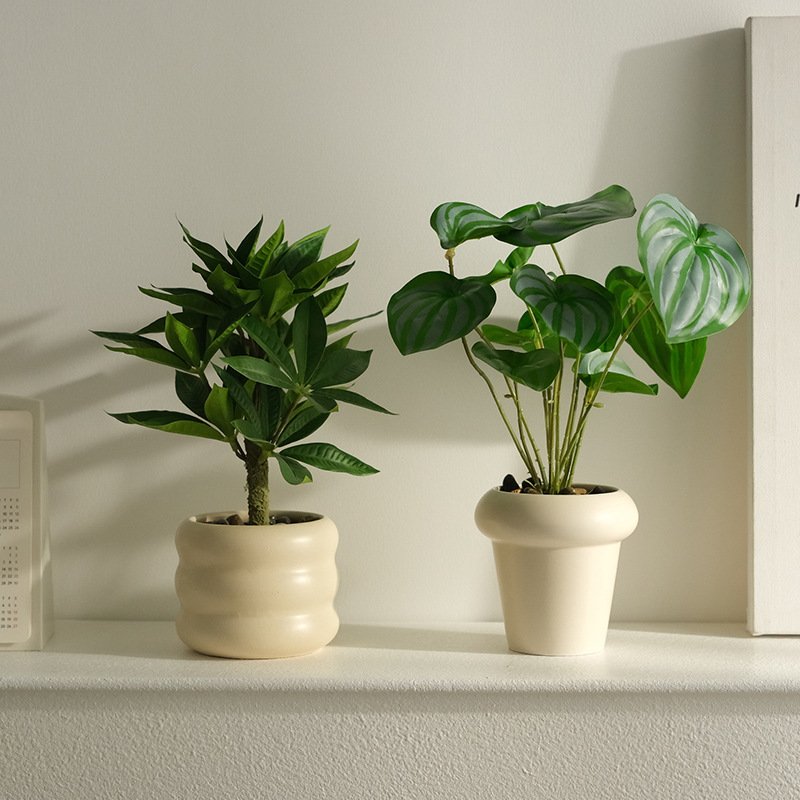 Simulation Plant Decoration Small Potted Plant Office Living Room Desktop Indoor Bonsai Ornaments Bionic Artificial Flower Green Plant
