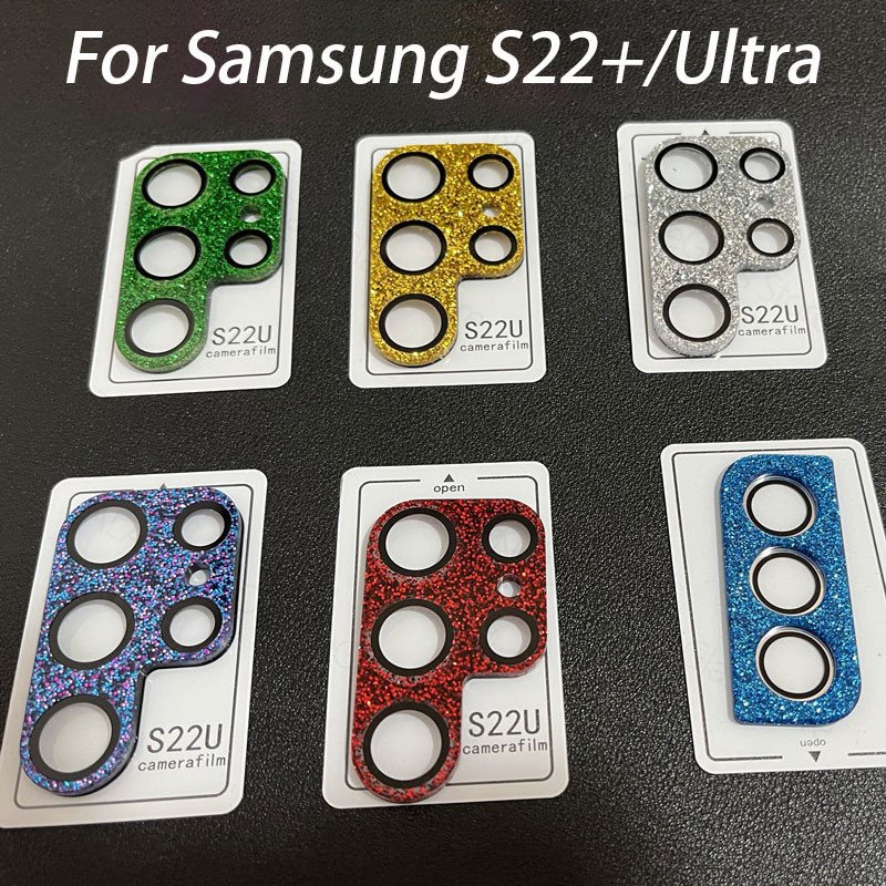 For Samsung Galaxy S22 Ultra S22 Plus Camera Lens Protectors Glitter Camera Ring Case Glass For Samsung S22+ S22Ultra Pr
