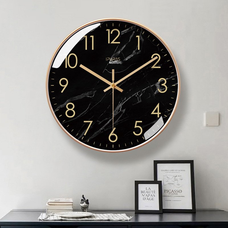 Yipula 6278 Wall Living Room Simple Marble Texture Nordic Fashion Home Quartz Clock