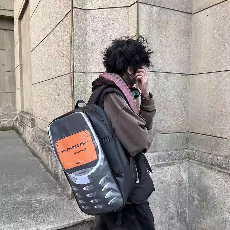 Online dating expert niche backpack "Call me if you miss me" PU leather book backpack