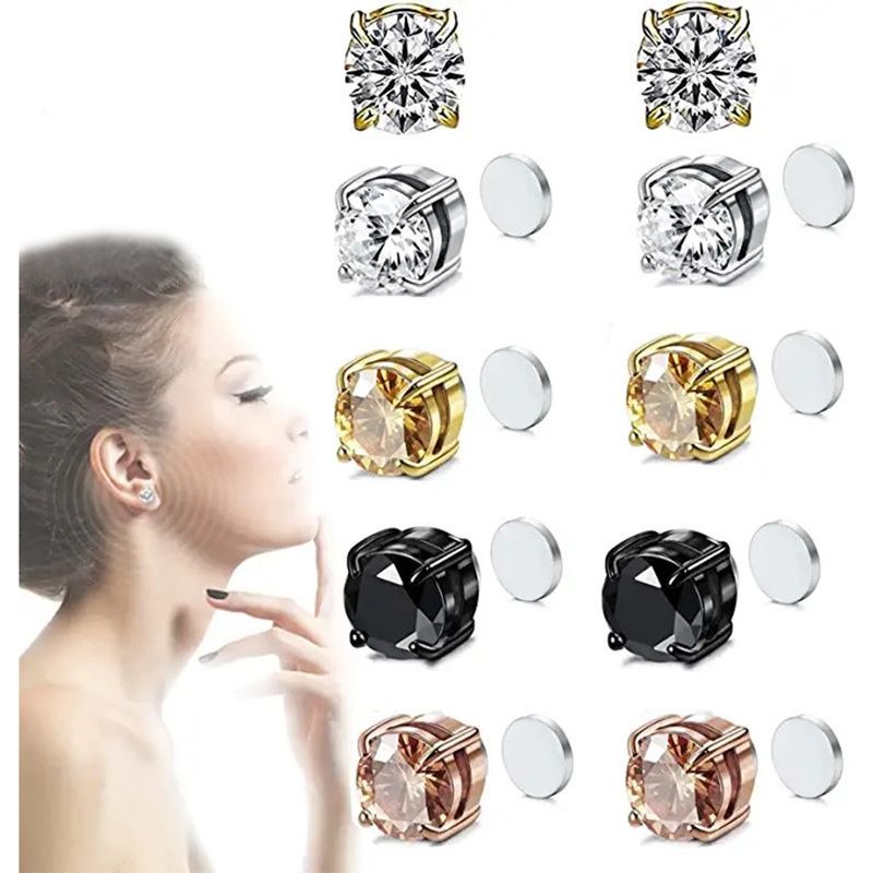 Jewelry & Accessories earrings for men and women without pierced ears, earrings,hot selg zircon magnet ear clips,