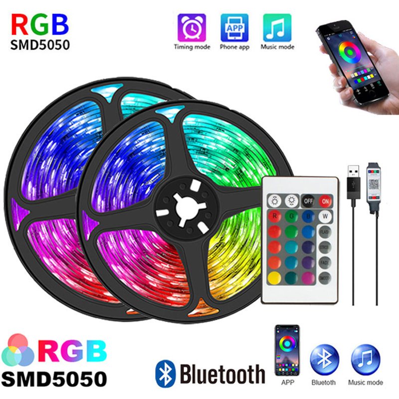 5V5050RGB colorful LED light strip 30 lights infrared mobile phone Bluetooth APP background music self-adhesive soft light bar