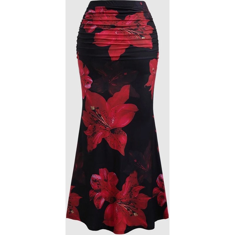 Women's Clothing Women's Full Print Pleated A Line Skirt Leisure Vacation Long Women's Clothing