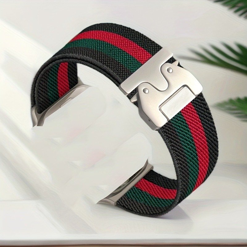 Nylon Loop For AppleWatch Bands Ultra Series 9 8 7 6 5 4 3 2 1,Parachute-style Buckle