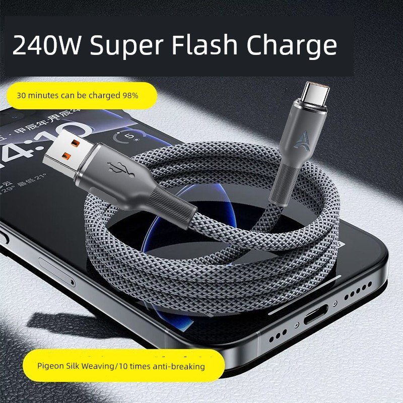 Unbeatable Quality 240w Super Fast Charge Type-C Flash Charging Long 2 M Tpyec Applicable To Huawei Honor Xiaomi Vivop Car Tablet Mobile