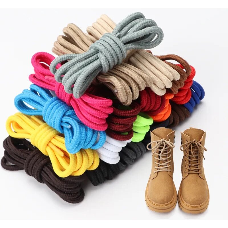 Classic Round Shoelaces Durable Polyester Sneakers Shoe laces Solid Boots Laces for Shoes 70/90/120/150cm 1Pair Free