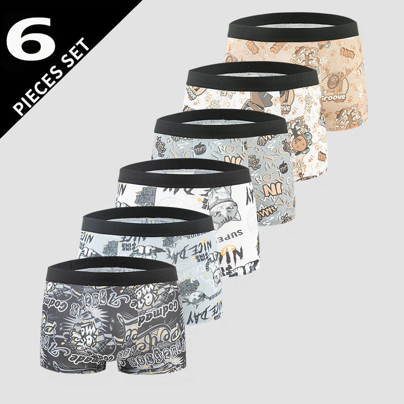 Men's Underwear Underwear Boxer Briefs Personality Breathable Plus Fat Boxer Briefs Waistband Ultra Thin