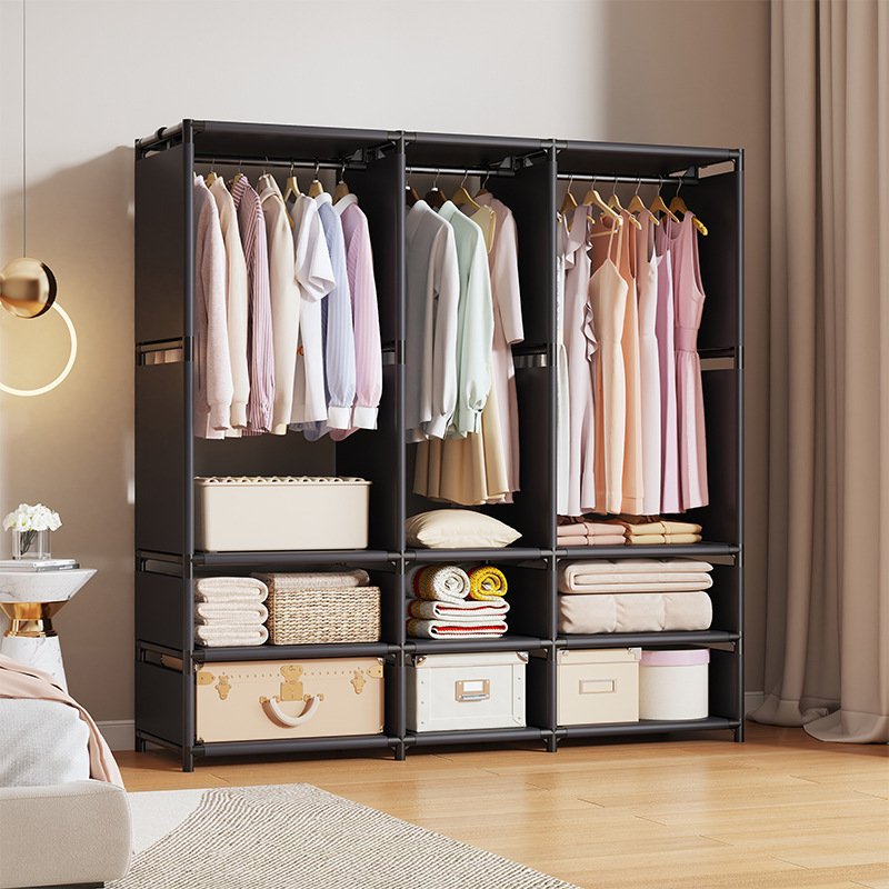 Freestanding Wardrobe Rack – Modern Open Closet Organizer With Shelves, Multi-Tier Hanging Storage For Bedroom & Rental Homes