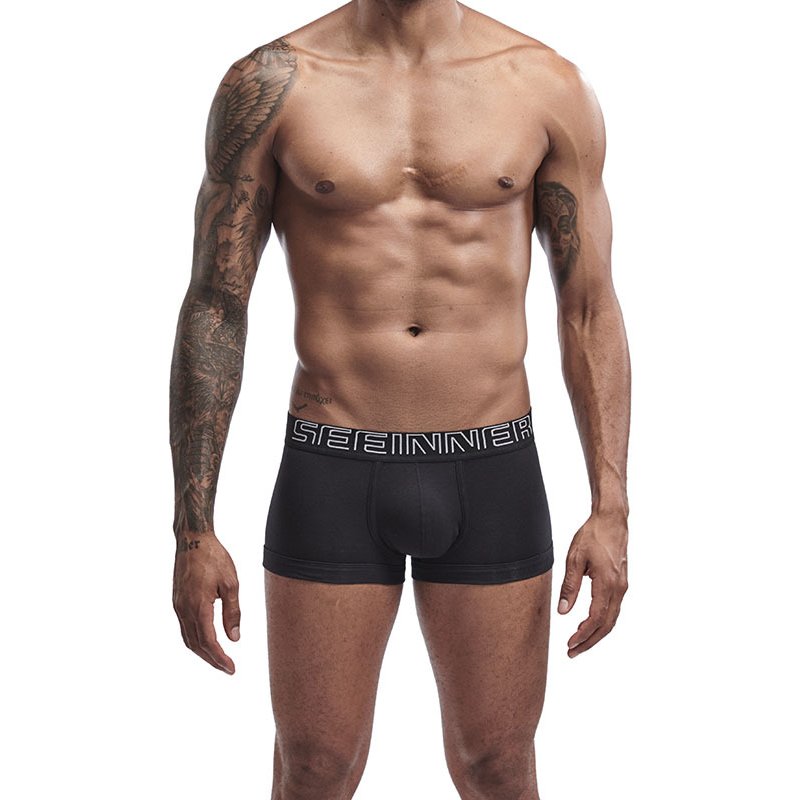 Xinei men's underwear combed ribbed cotton sports boxer low waist slim shorts non thin wholesale source