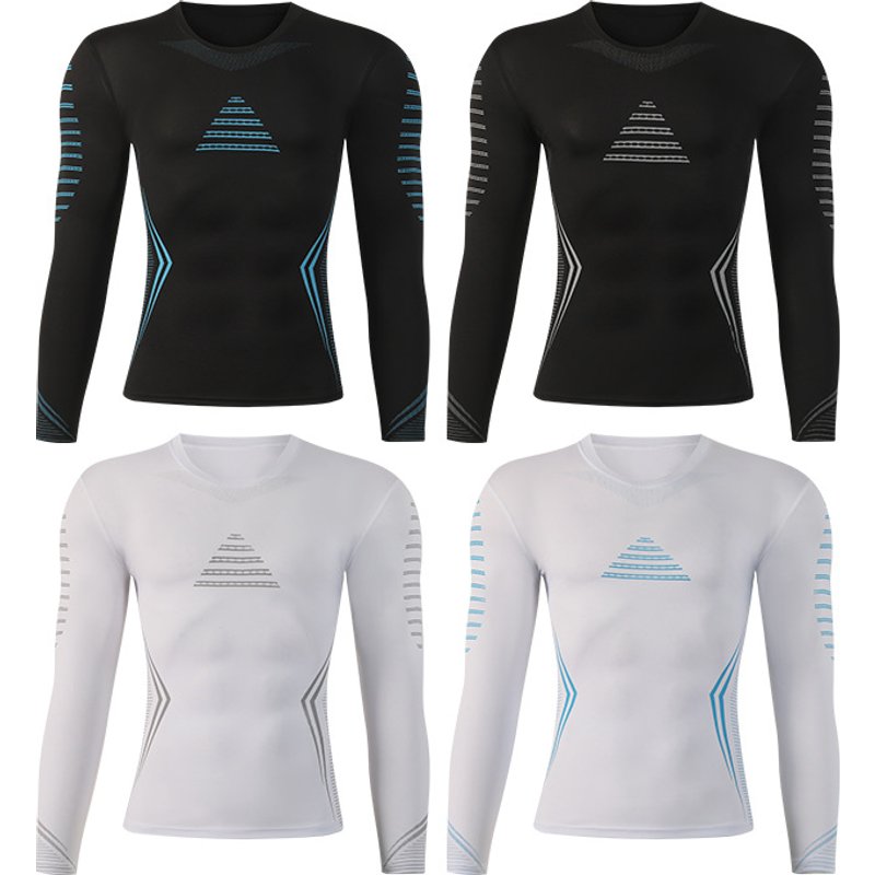Men's Clothing Outdoor Sports Tights Quick Drying Clothes Elastic Breathable Perspiration Cycling Running Fitness Clothes Long Sleeved Tops