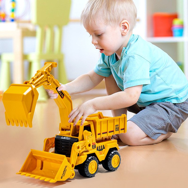 New Three In One Inertia Engineering Vehicle Multifunctional Excavator Children's Bulldozer Dump Truck Boy Engineering Vehicle Wholesale