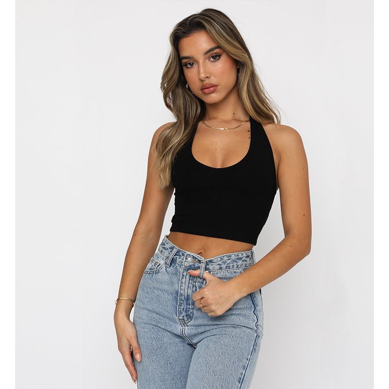 Women's Clothing Slim Short Sleeveless Inner Tops For Women V Neck Backless