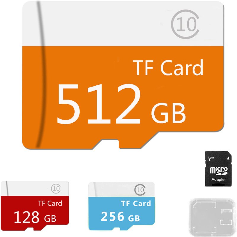 128GB 256GB 512GB Micro SD TF Memory Card With Reader Holder For Phone Camera