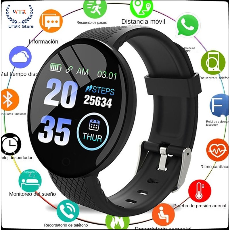 Smart Watch Men Women Smart Bracelet Smartwatch Waterproof Smart Touch Screen Bracelet Smartband LED D18 for xiaomi Android IOS