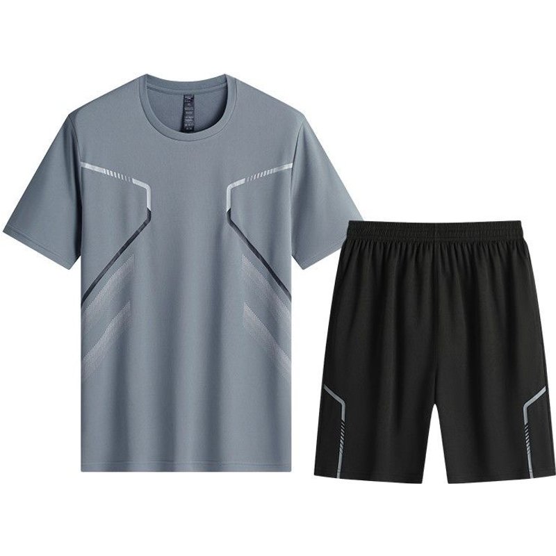 Men's Quick-Drying Badminton Suits Outdoor Running Sports Short-Sleeved Quick-Drying Clothes Jersey Fitness Clothes