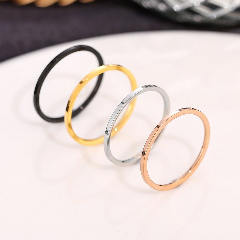 Minimalist Titanium Thin For Women Couple Rings Personality Trendy Stainless Steel Ins Style Tail Simple Band Ring