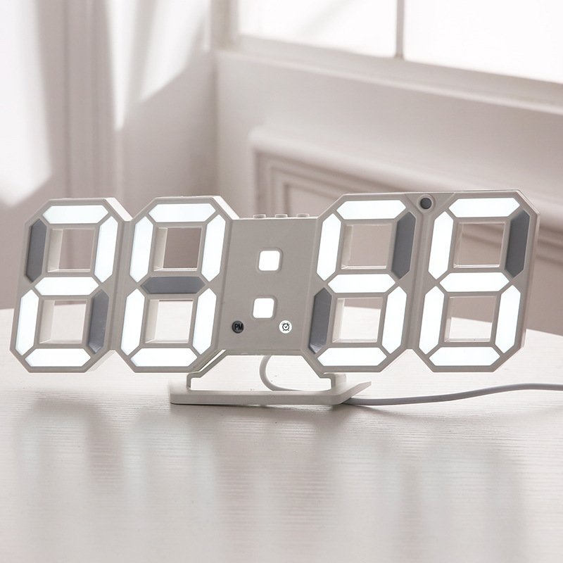 Auto-Sensing Digital LED Clock With 3D Display, Multi-Function, Wall/Table Dual Use, 12 Color Options​