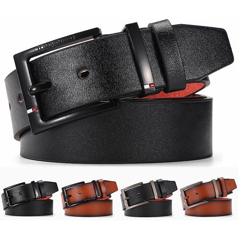 VOOTHOST Fashion Men's Belt Alloy Pin Buckle Casual Jeans Belt Male All-match Leather Formal Business Designer Waistband F0044