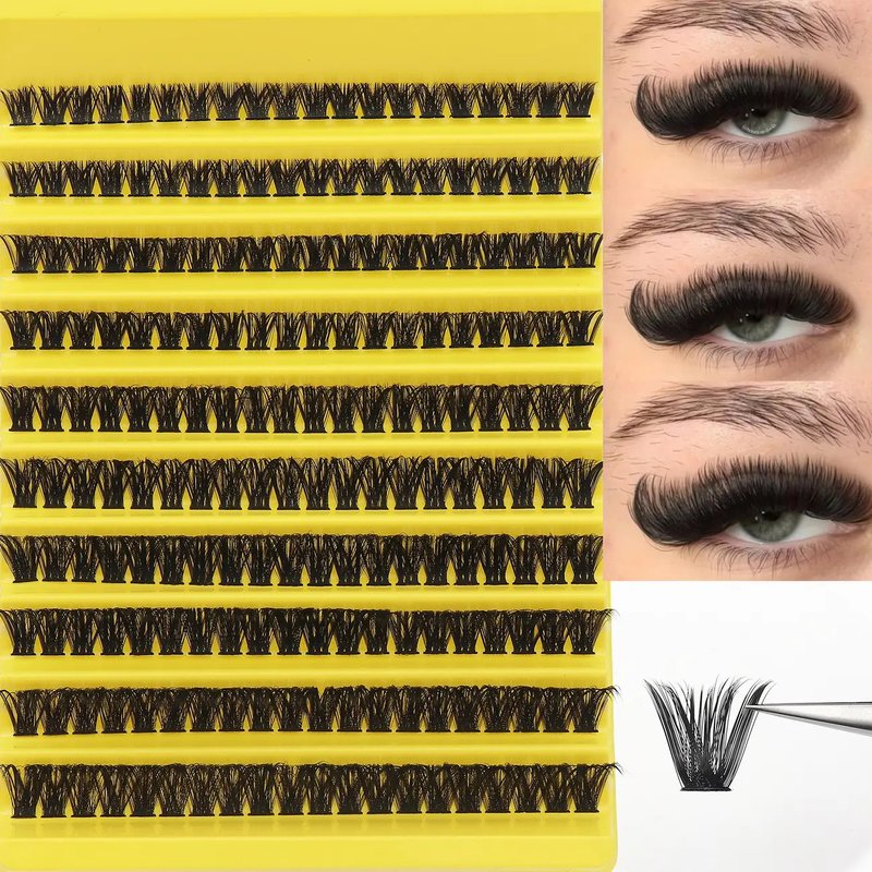 10-Pack Cluster False Eyelashes – 30D/40D/80D Volume DIY Lash Set (Fluffy & Self-Application)​