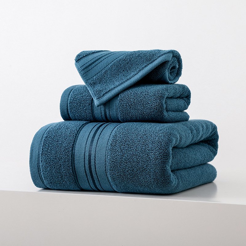 Pure Cotton Towel Household Square Towel Bath Towel Three Piece Set Enlarged Thick Large Size Bathing And Face Washing With Cotton Absorbent
