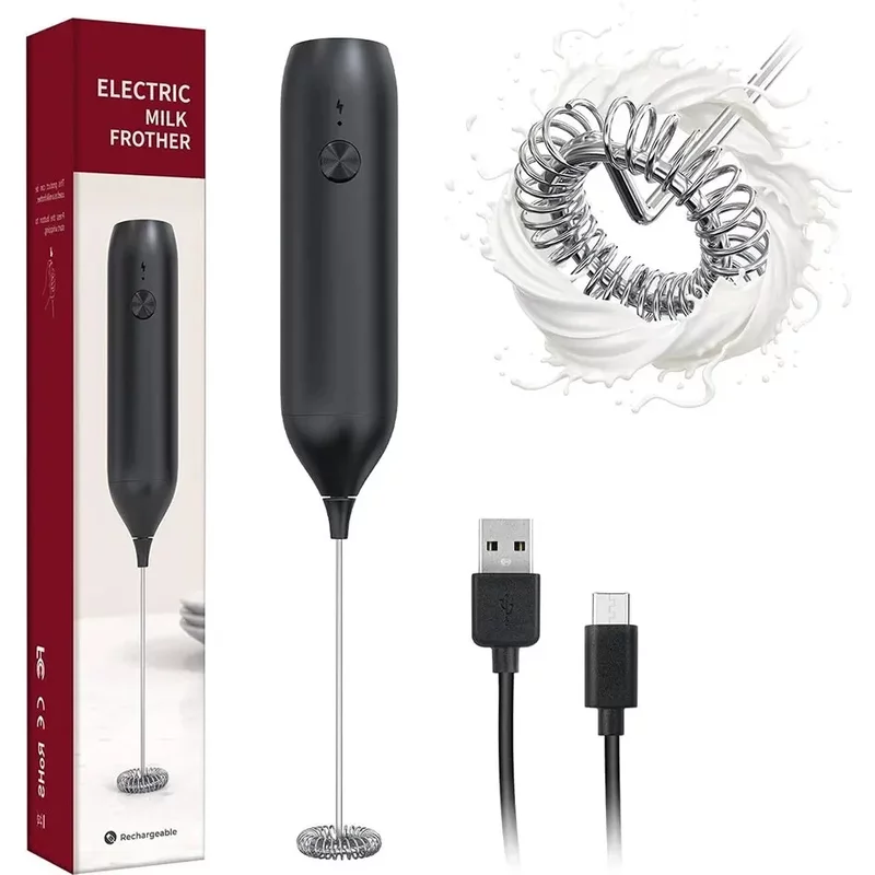 Rechargeable Milk Electric Blender Handheld Wand for Coffee Beverage Blender, Cappuccino Mini Frother