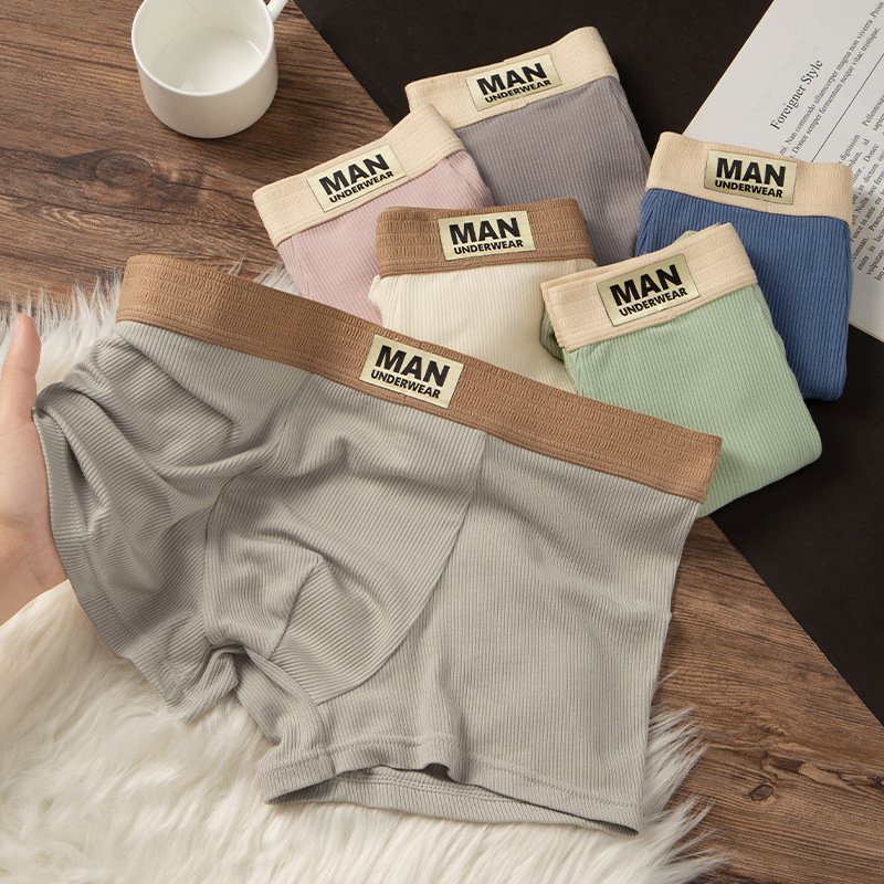 Men's Underwear Boxer Briefs Comfortable Antibacterial Teenagers Plus Size Breathable Boxer Briefs