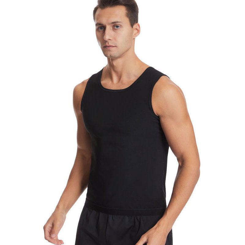 Large Size Men's Fitness Sweat Suit Sports Sauna Vest Zipper Corset Running Shaper For Bodybuilding