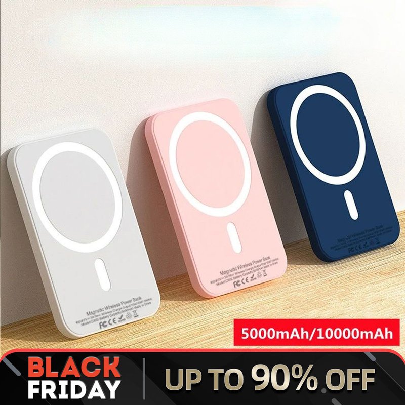 5000/10000mAh Power Bank Magnetic Wireless Powerbank For 12 13 14 Pro Max External Auxiliary Battery Pack