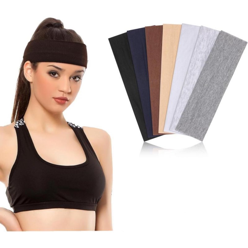hot selling men's and women's sports headbands soft elastic non slip sports headband yoga fitness running sweat absorbing headscarf