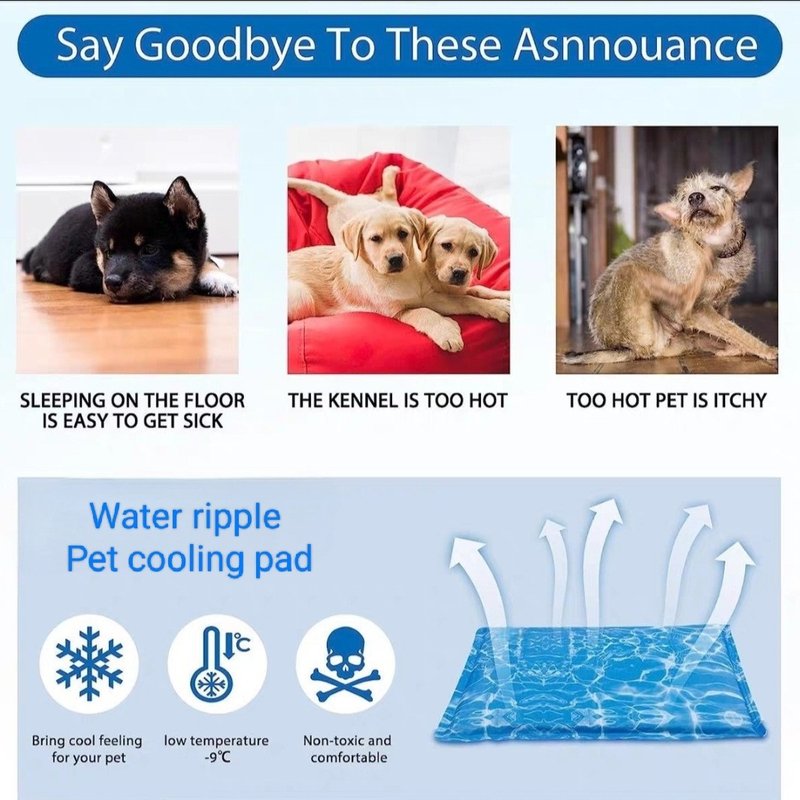 Cat Beds & Mats Water Ripple Sponge Dog Ice Pad Hot Selling Pet Cooling Ice Pad
