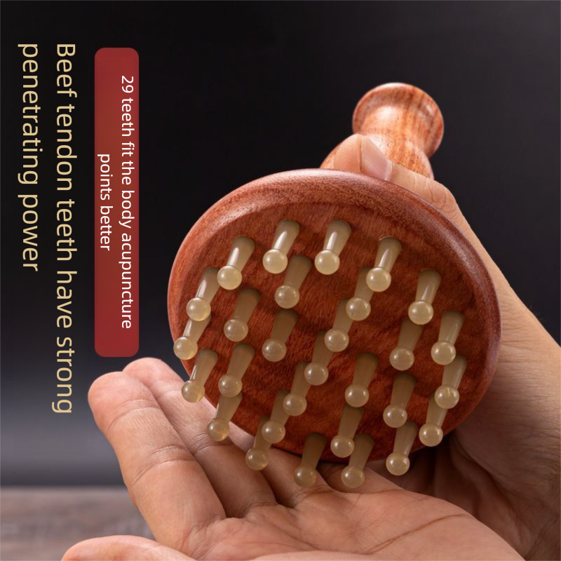 Pure Natural Beef Tendon 29 Massage Long Handle Meridian Belly Fat Reduction Head Round Disc Full Body Scraping Special