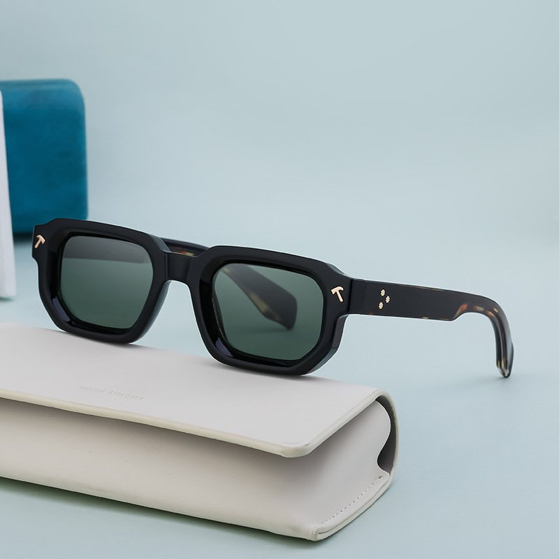 2024 New European and American Fashion Simple and Versatile Trendy Box Sunglasses for Men Small Frame Street Shooting Sunglasses for Men