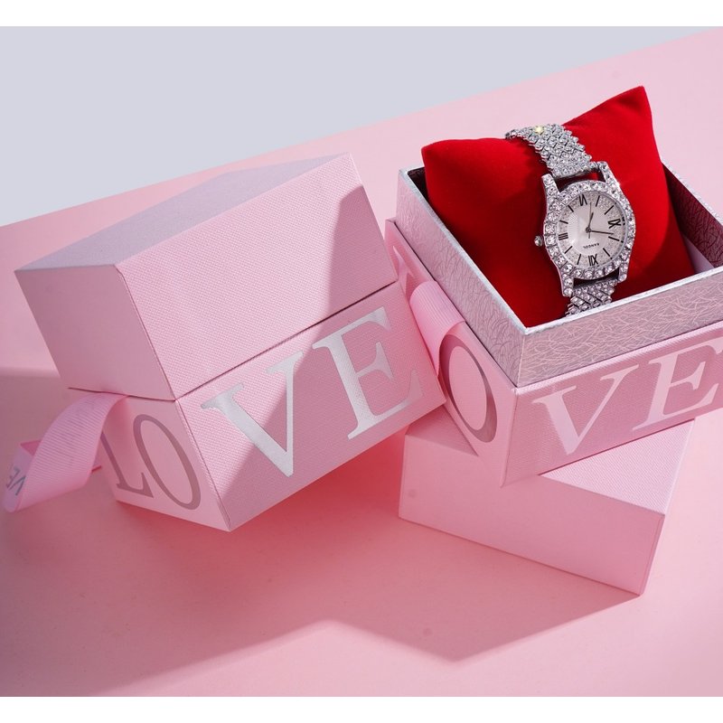 Holiday Jewelry Box Square Watch Box Love Portable Jewelry Gift Box Holiday Gift Box Simple Gift Box