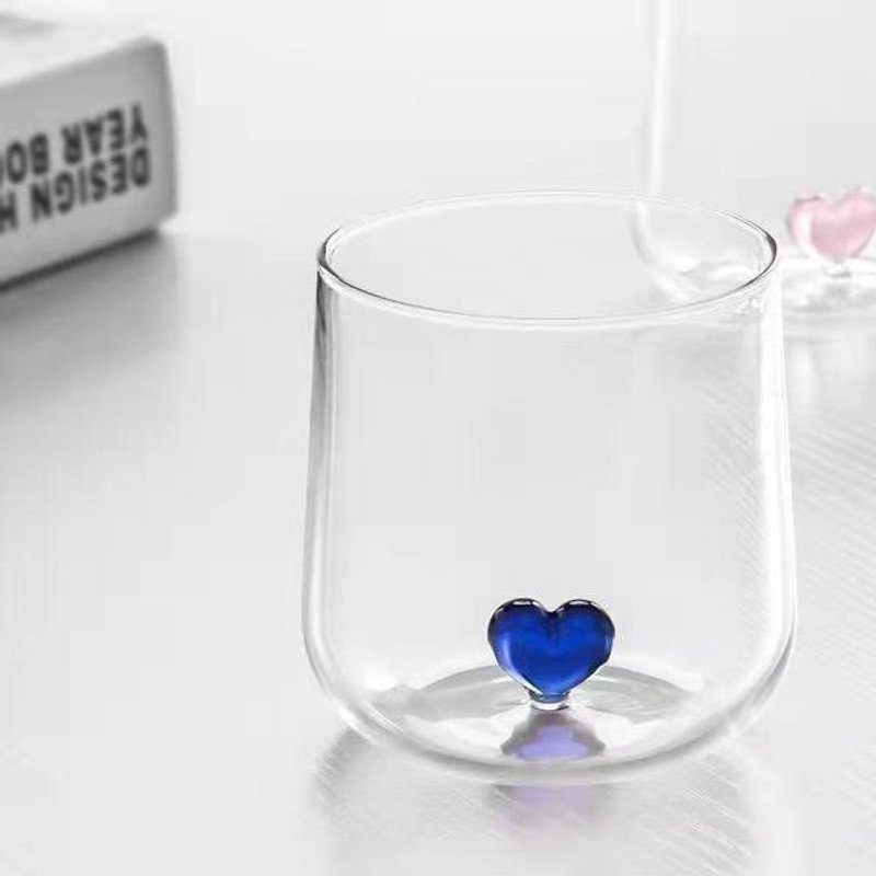 Nordic Ins Style Home Decoration Couple Love Heart Cup Water Tea Milk Coffee Cup Transparent Creative Simple Glass Mug