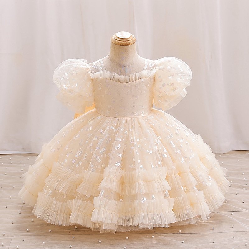 Girls Princess Dress Coated Children's Dress New Girls Dress Skirt High End Female Baby Performance Clothing