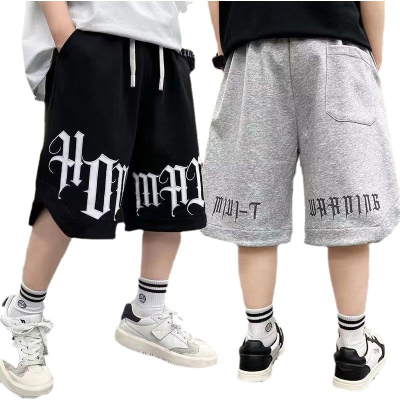 Mother&Kids Boys' pants Thin shorts Children's summer five-point medium pants Medium children's summer sweatpants handsome and stylish