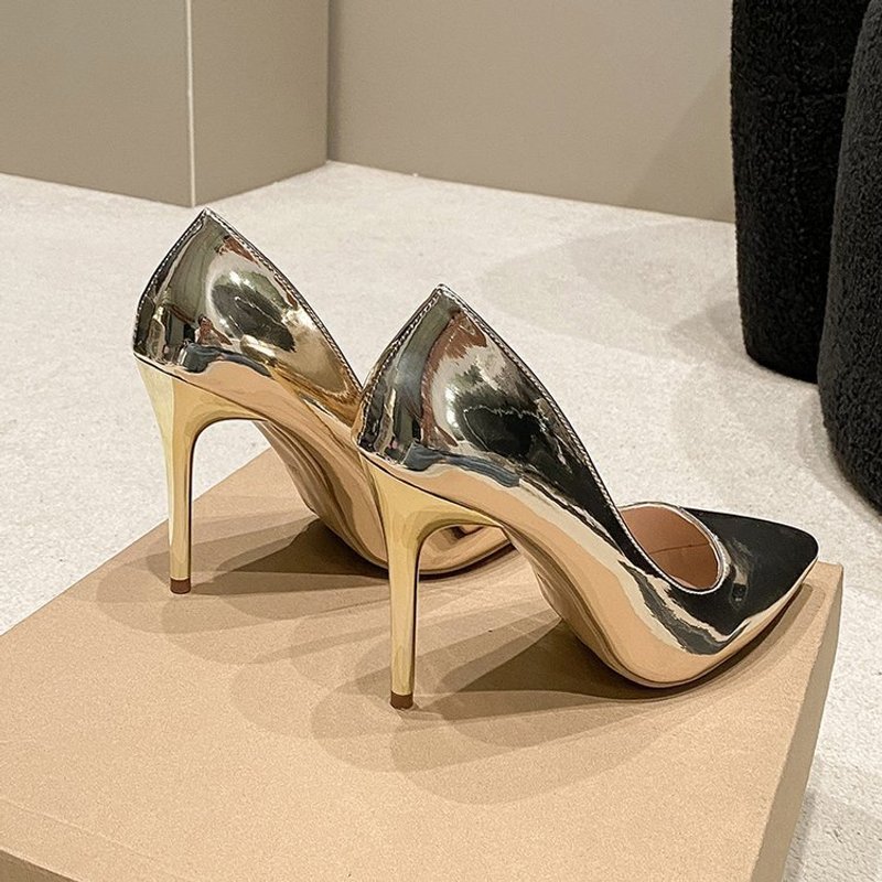 Women's High Heel Fashion Single Shoes, Pointed Toe Shallow Mouth, One Kick, Plus Size Fashionable Hundred