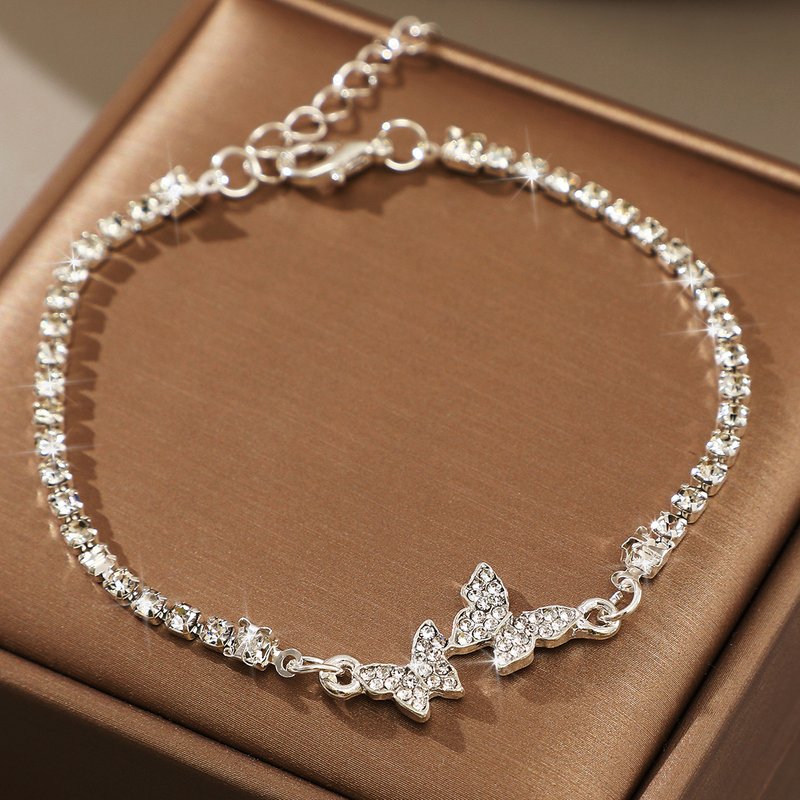 new diamond bracelet light luxury niche exquisite diamond butterfly bracelet Internet celebrity same style advanced