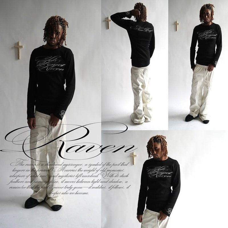 Men's Clothing Long Sleeved T Shirt Dark Retro Printed Top High Street Gothic Trend Wear Ins