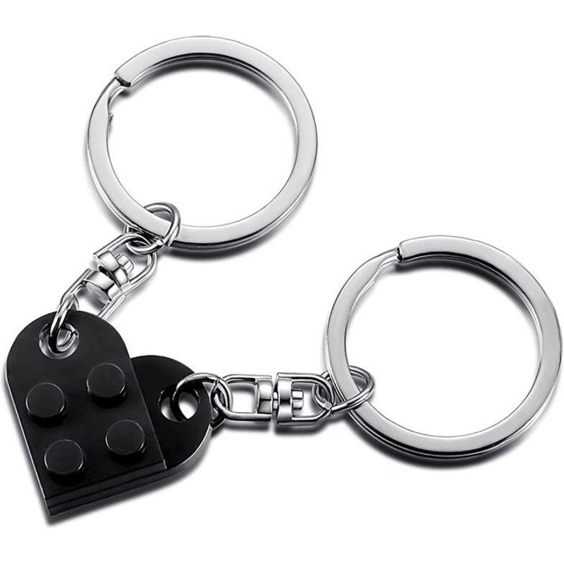 Puzzle Keychain Splicable Split Blocks Lovers Love Keychain